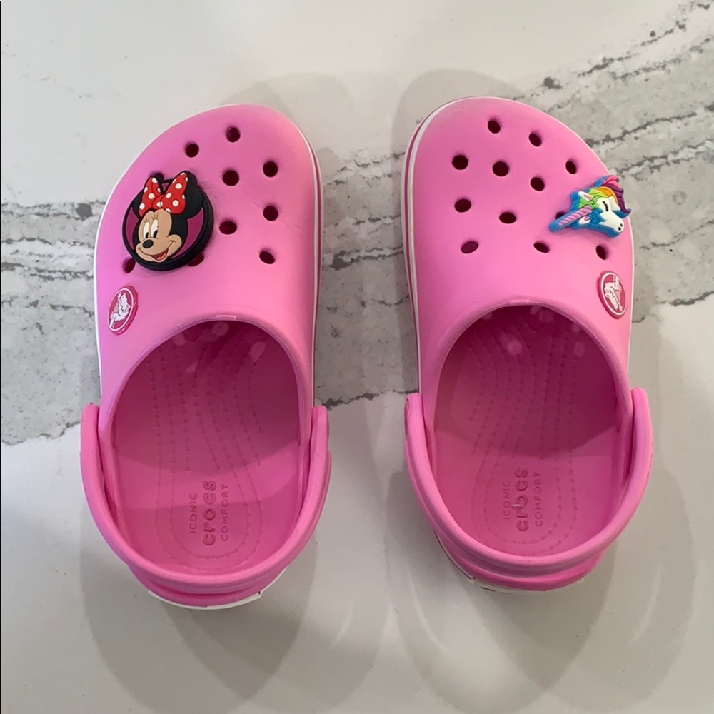 Pink crocs